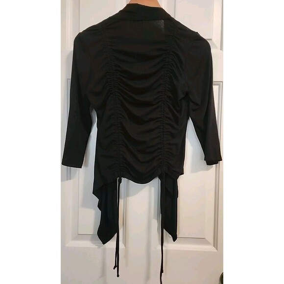 Vintage Candies Open Y2k Womens Black Cardigan Rocker Small 3/4 Sleeves - Picture 2 of 7